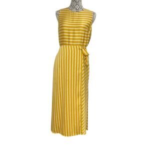 Vince Camuto Women’s Faux Wrap Satin Midi Dress SIZE 6
Gold & Yellow Striped